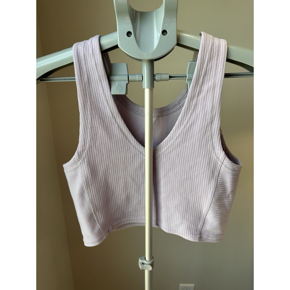 Lululemon Ribbed Softstreme Cropped Tank Top Lilac Lavender Purple Size 4 - Picture 3 of 6